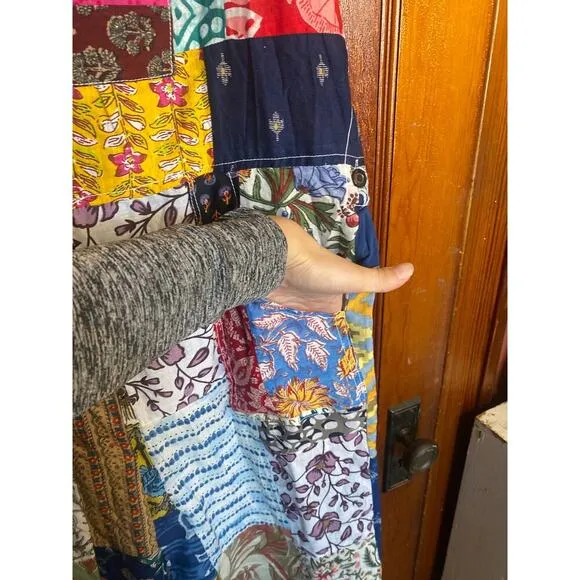NWT Ashley Taylor Patchwork Cotton Large Overalls