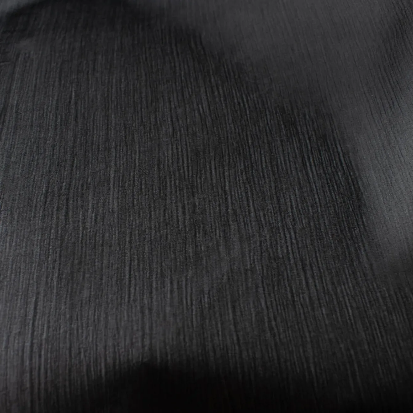 NYC Designer Rich Black 100% Silk Crinkle Chiffon -  'Grace'