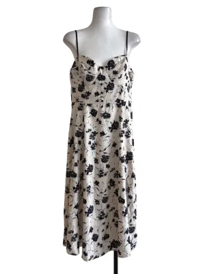 Off White Printed Floral Dress