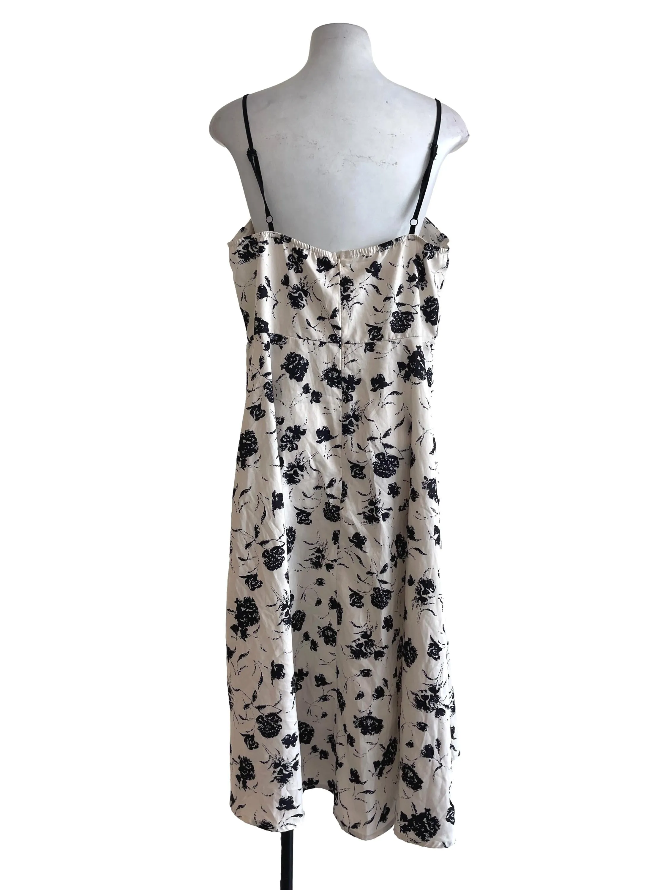 Off White Printed Floral Dress