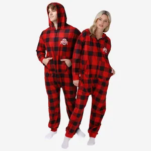Ohio State Buckeyes Plaid One Piece Pajamas