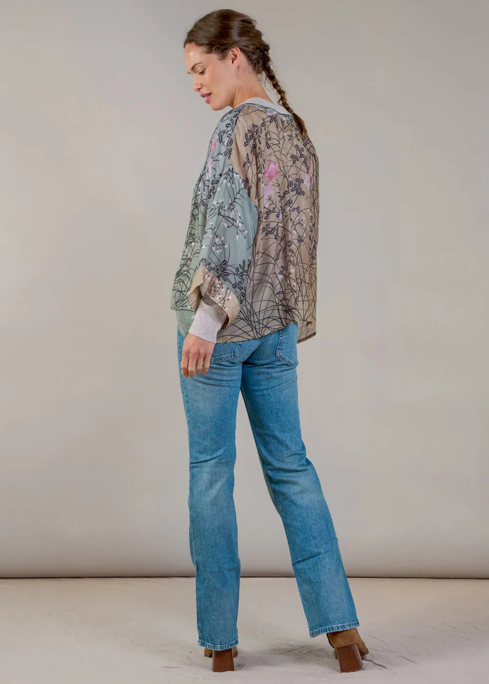 One Hundred Stars Dunes Short Kimono Grey