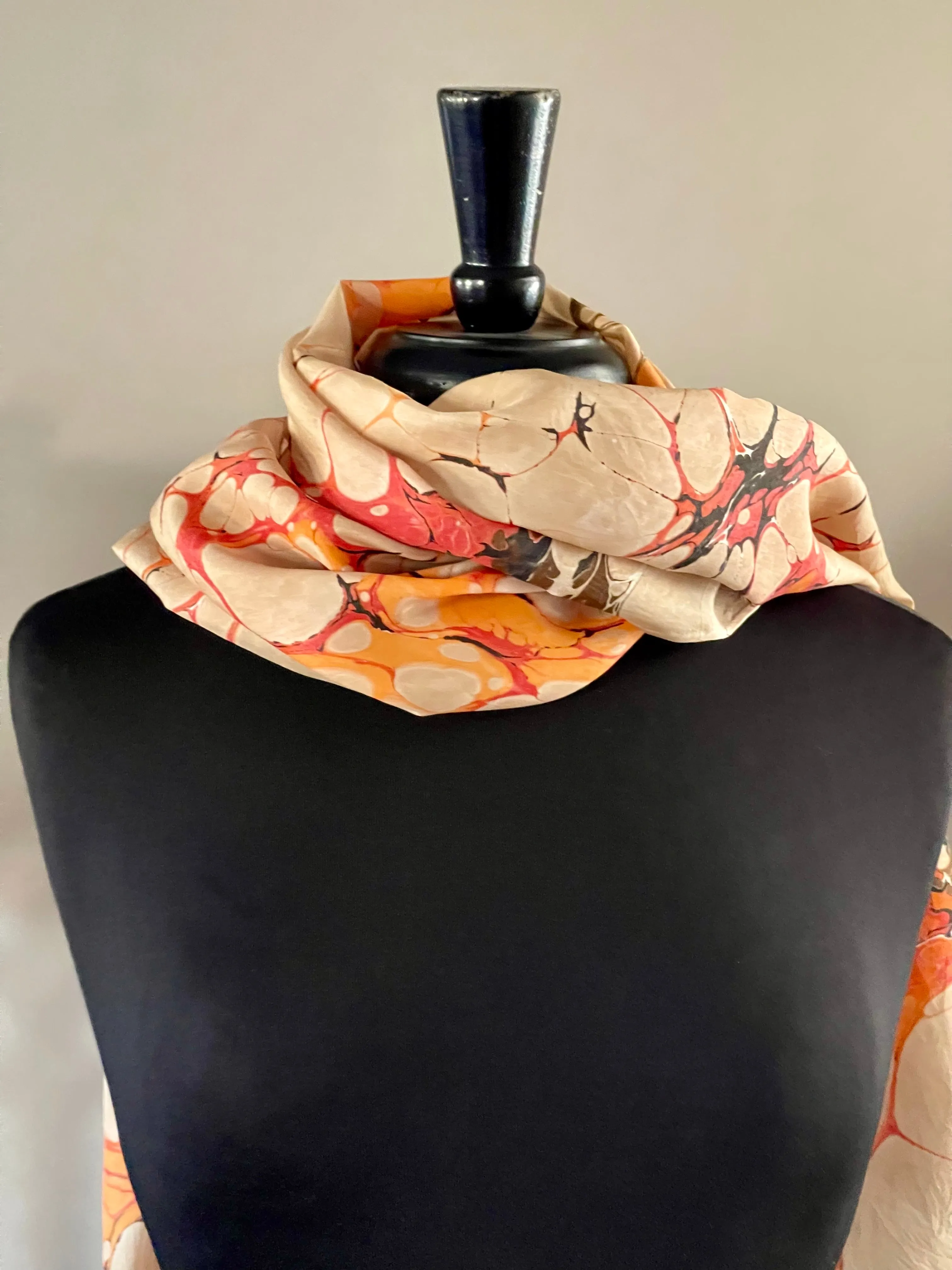 Orange Italian Vein Habotai Silk
