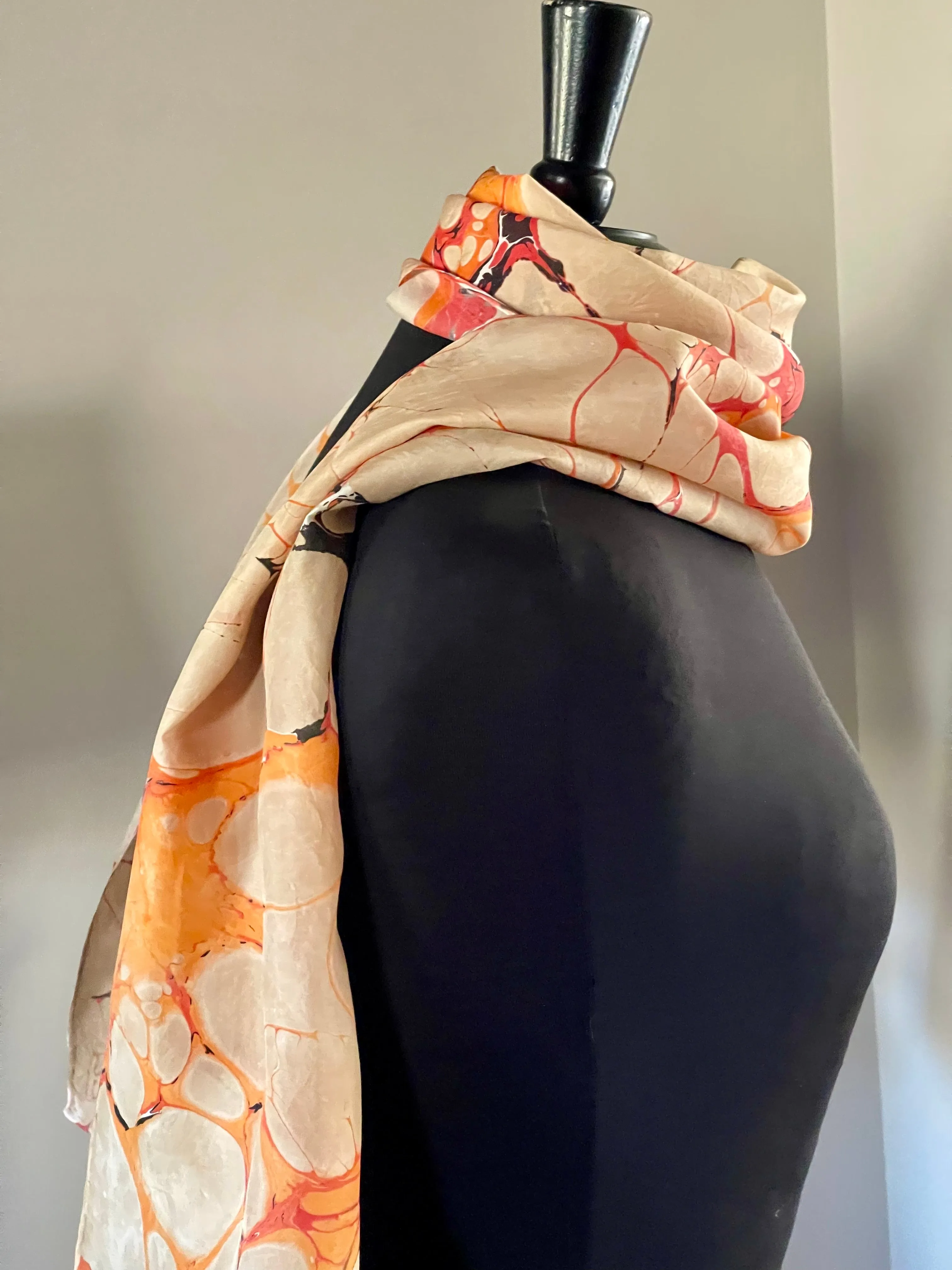 Orange Italian Vein Habotai Silk