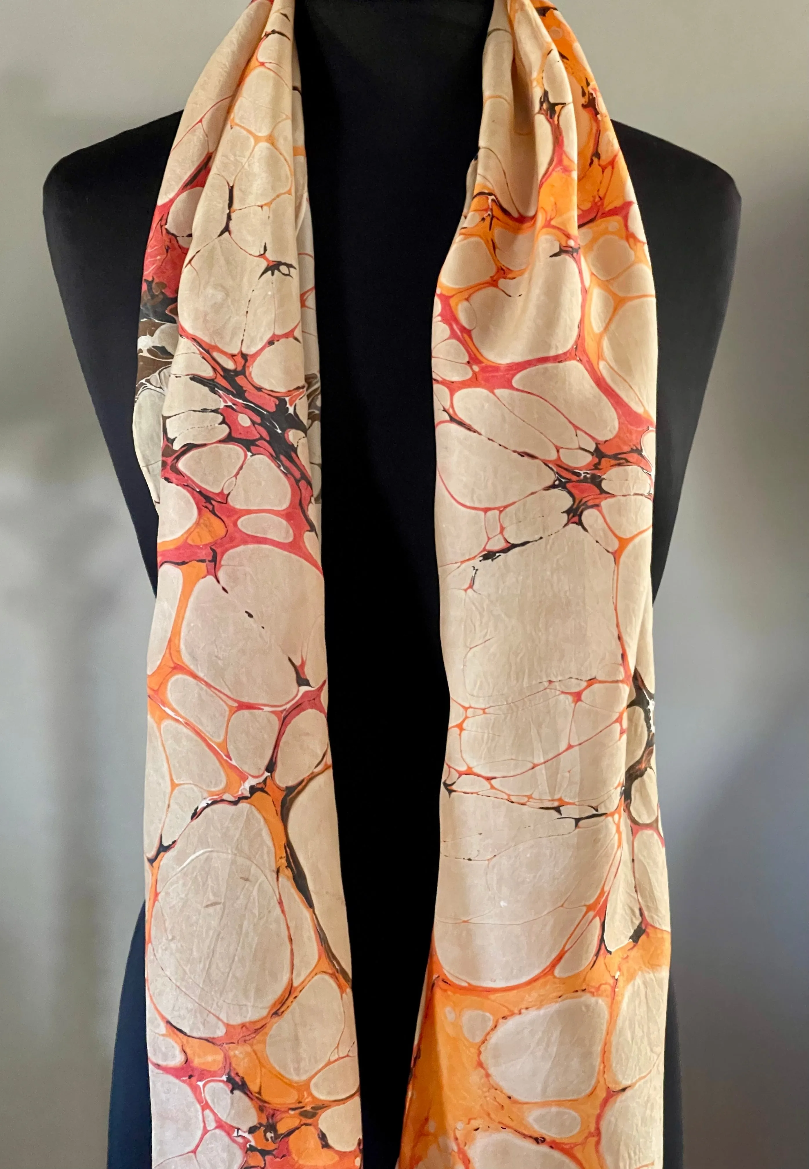 Orange Italian Vein Habotai Silk