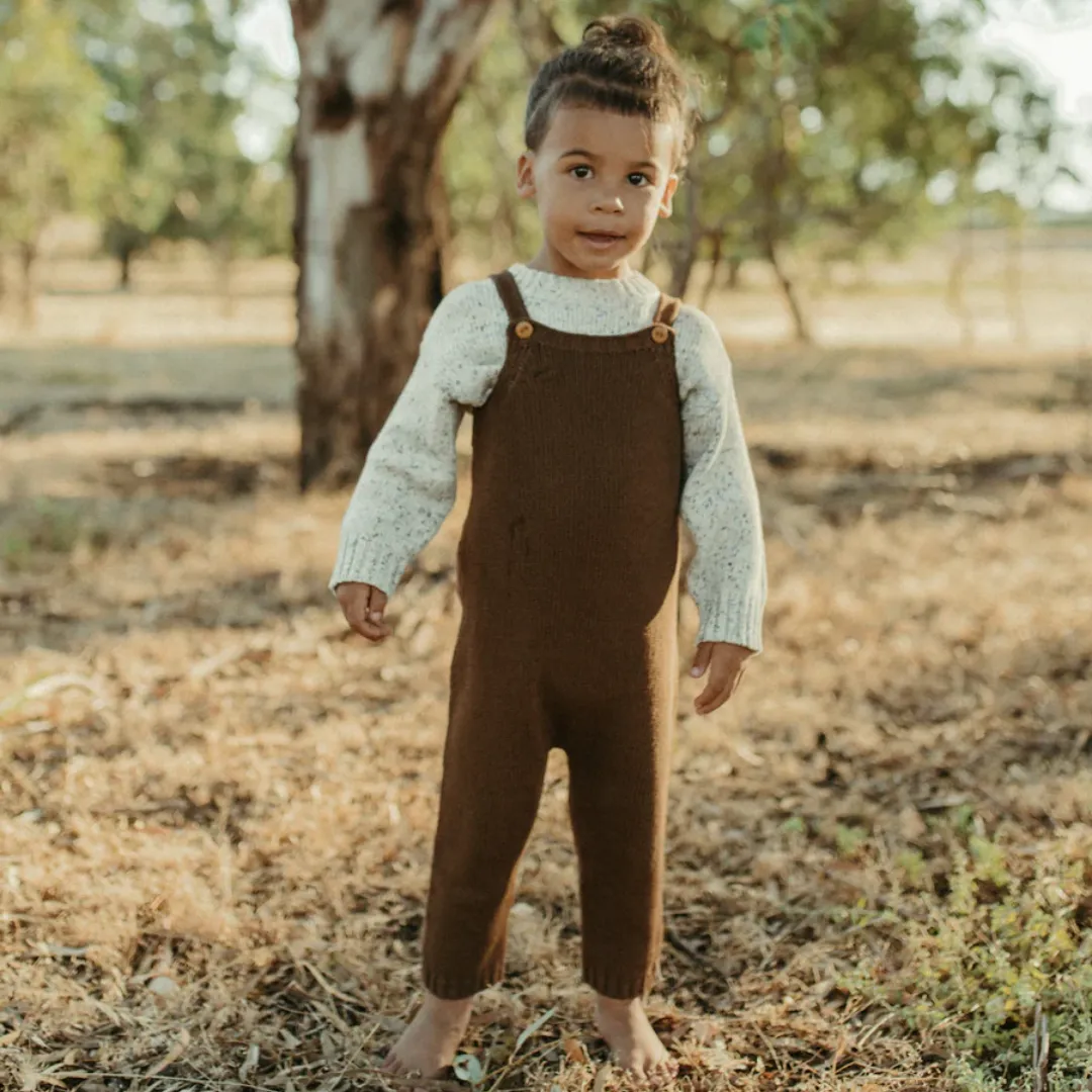 Organic Knit Overalls - Espresso