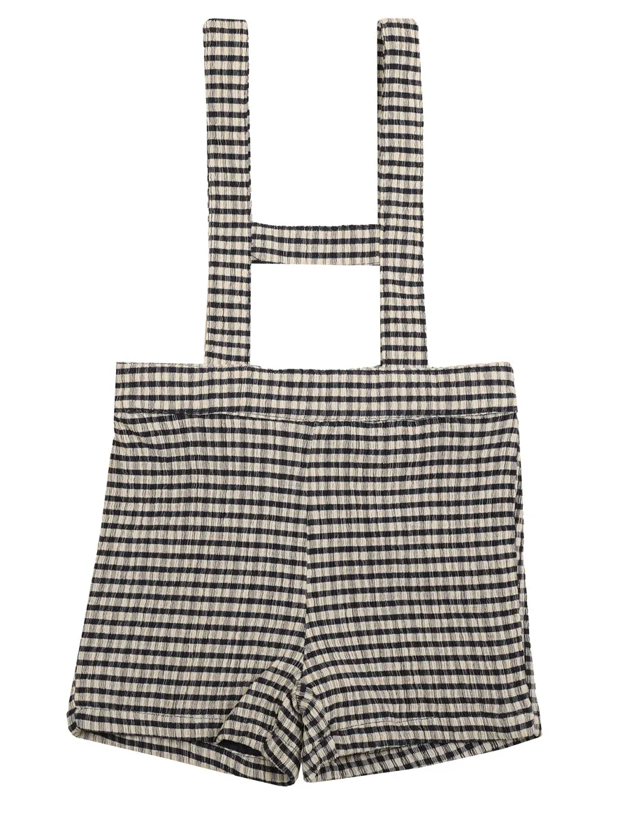 Overalls - Navy Gingham