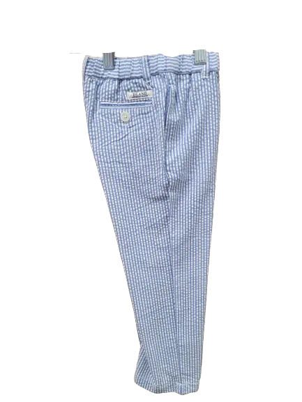 Pants, Blue Seersucker