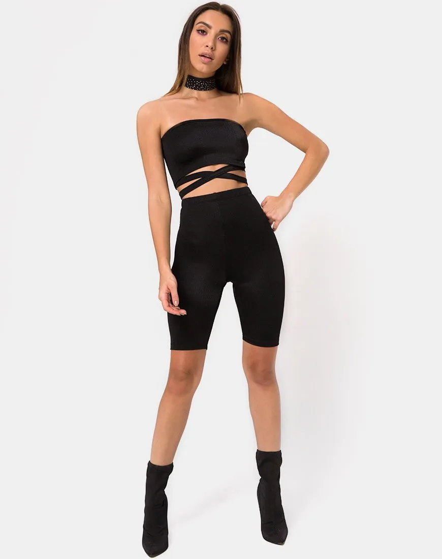 Pinella Short in Sheer Mesh Black