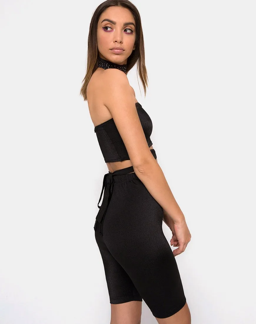 Pinella Short in Sheer Mesh Black