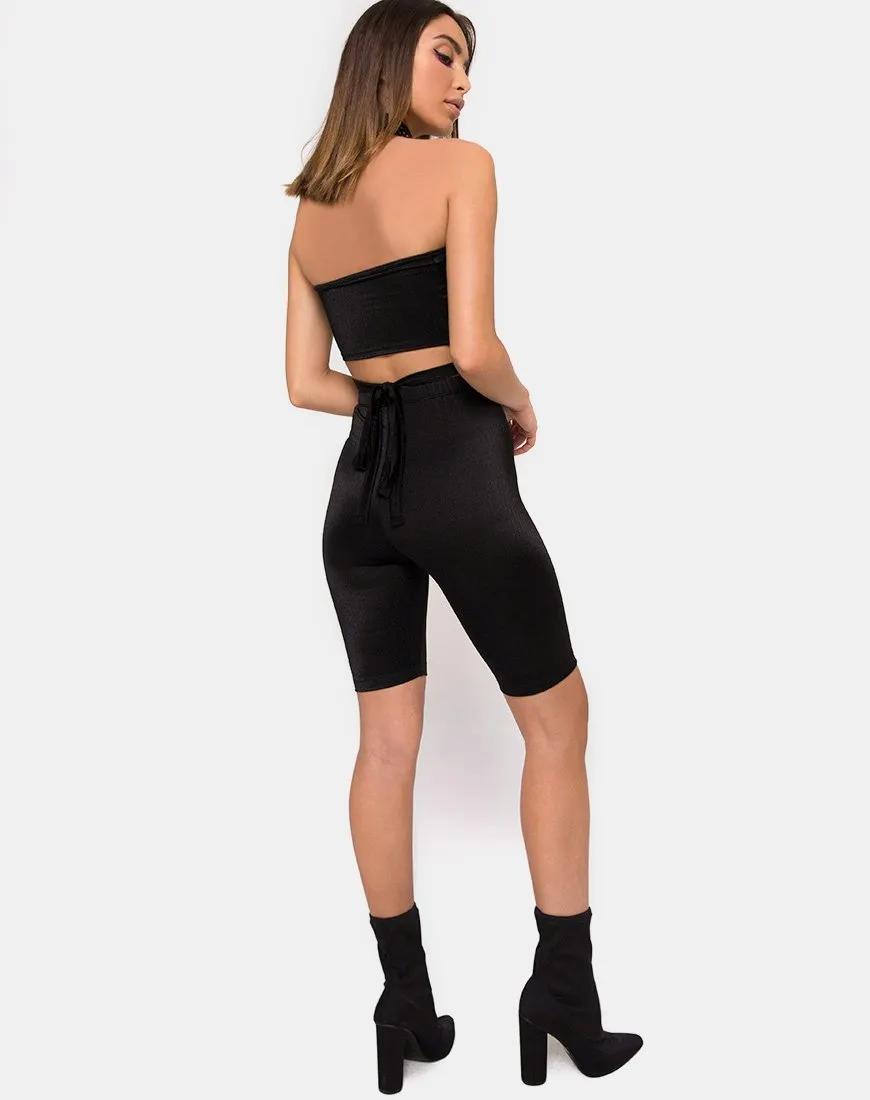 Pinella Short in Sheer Mesh Black