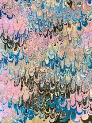 Pink blue bouquet  21x21 Square Habotai silk. A hair accessory, neckerchief, pocket square, or accessorize your dog.