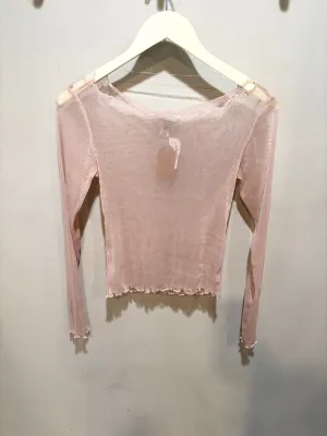 Pink Sheer Sparkly Mesh Top
