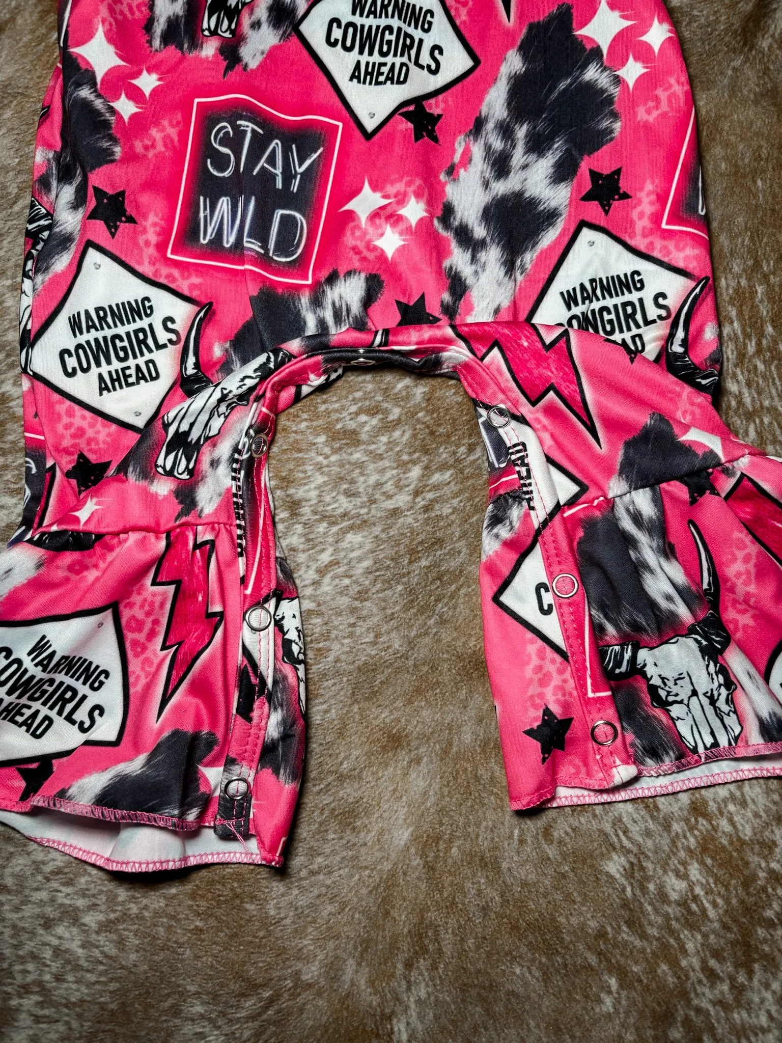 Pink Western Baby Romper