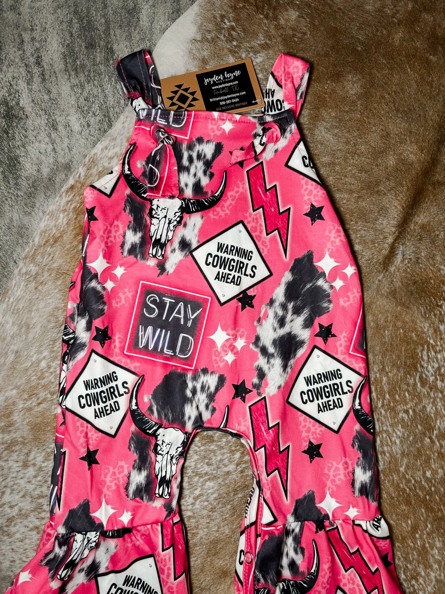 Pink Western Baby Romper