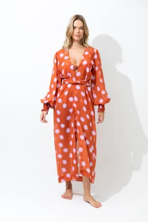 Polka Dot Chiffon Kimono - One Size