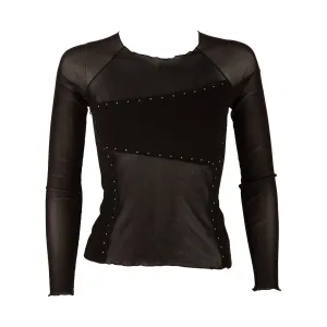 Prada Black Studded Sheer Top
