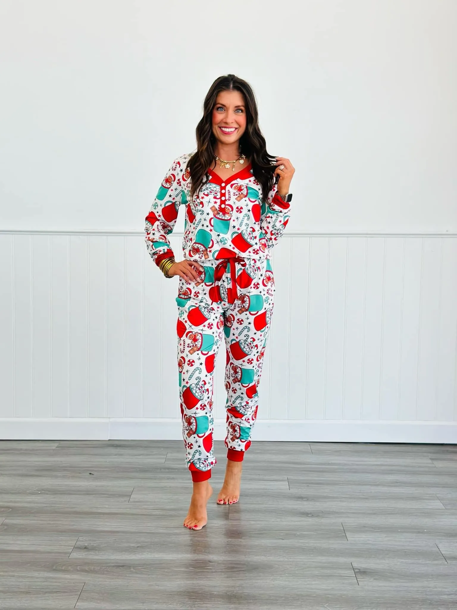 PREORDER: Long Sleeve Holiday Jogger Pajama Sets in Eight Prints