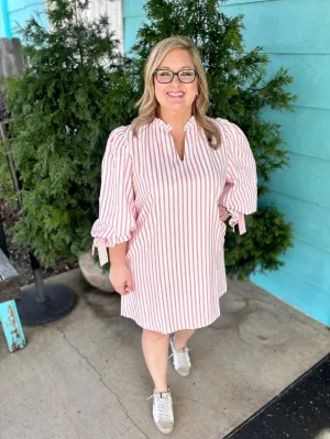 Preppy in Pink Seersucker Dress