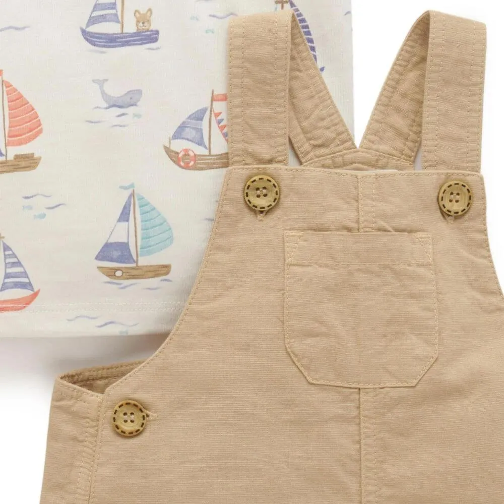 Purebaby Linen Blend Overall Set