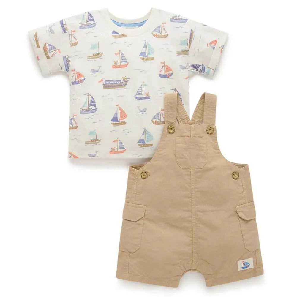 Purebaby Linen Blend Overall Set