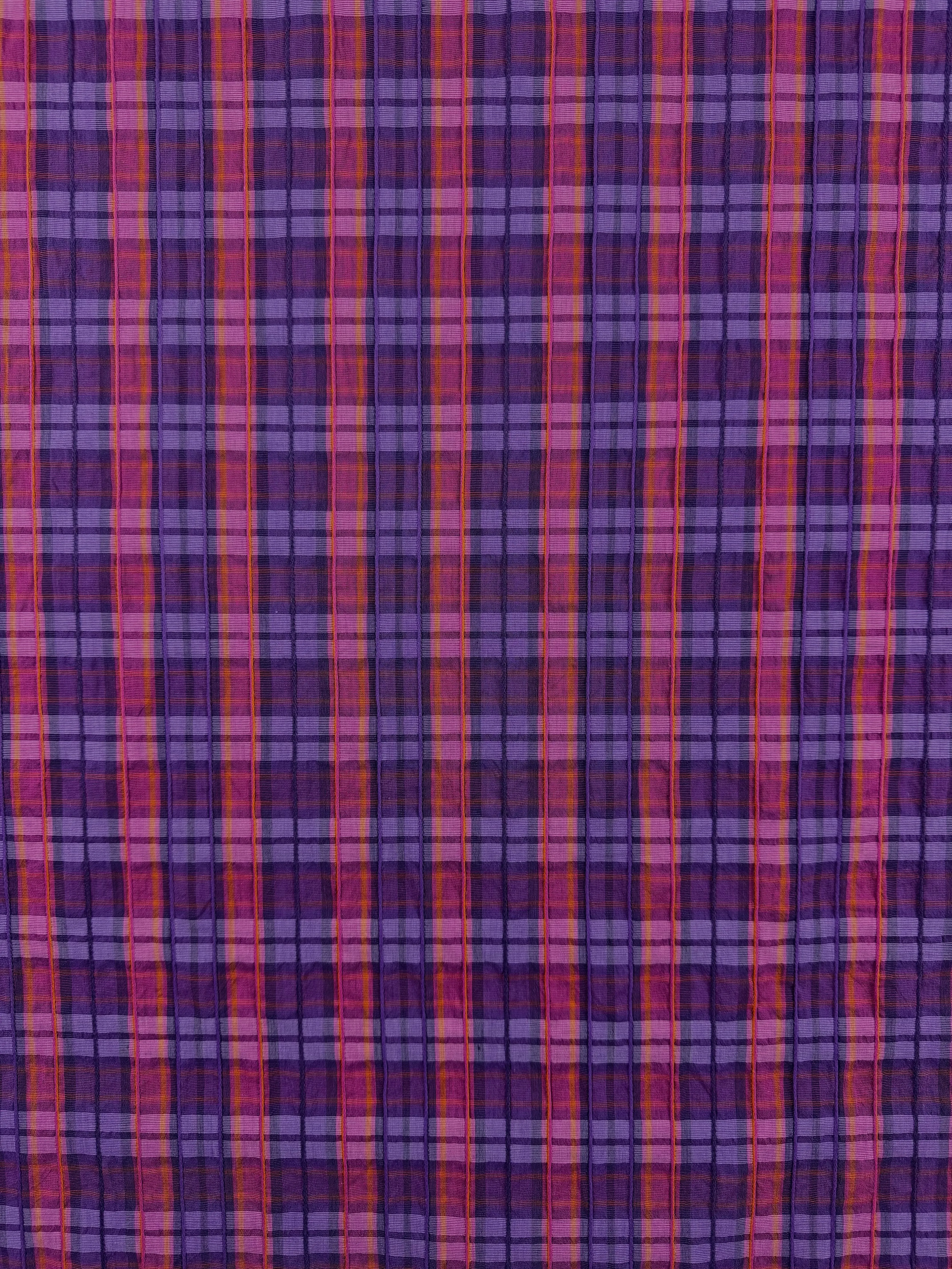 Purple Pintuck Seersucker Check