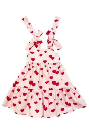 "Amore" Red & Pink Heart Print Dress