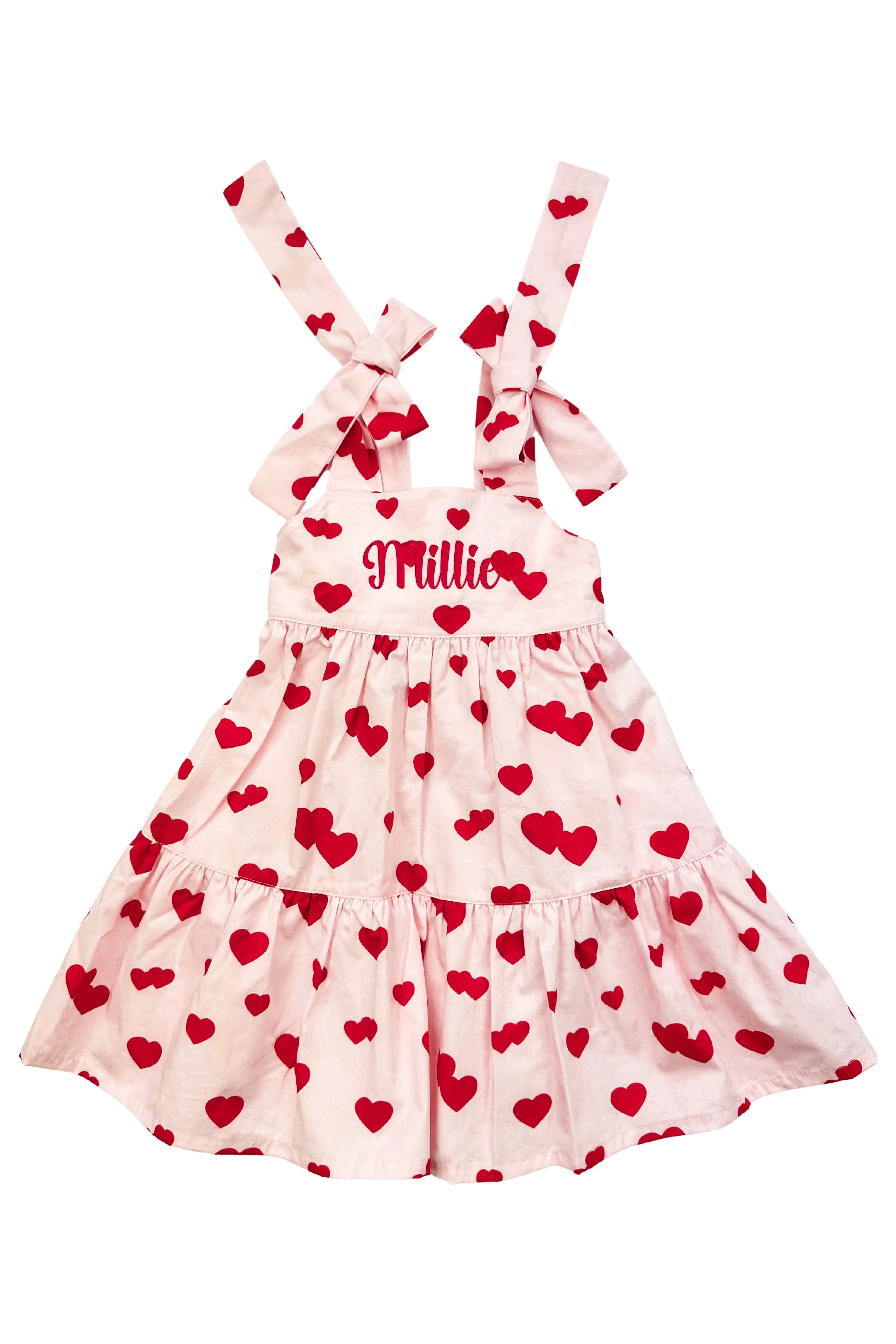 "Amore" Red & Pink Heart Print Dress