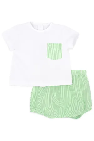 "Cody" Apple Green Stripe T-Shirt & Jam Pants