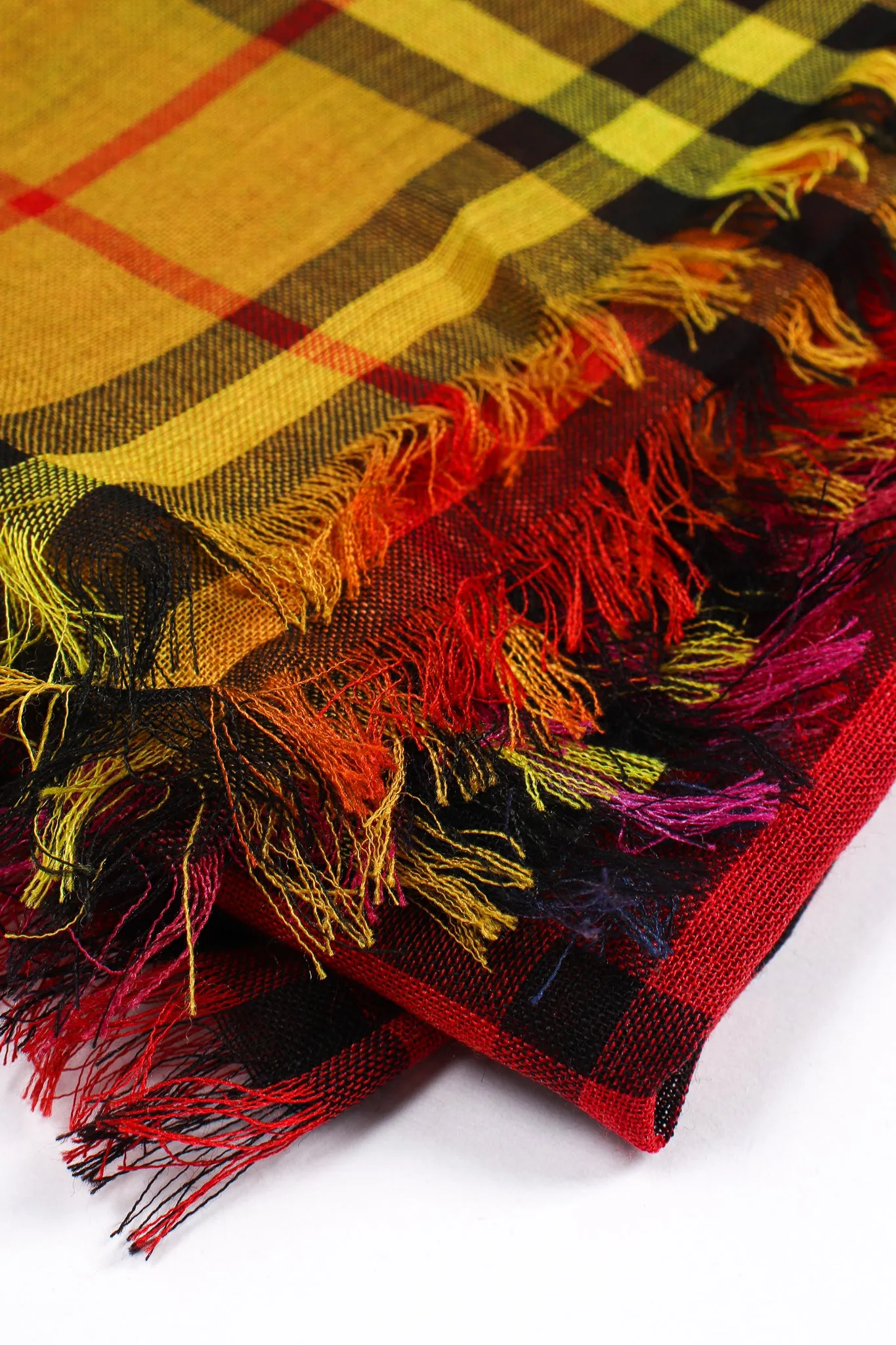 Rainbow Tie Dye Plaid Scarf
