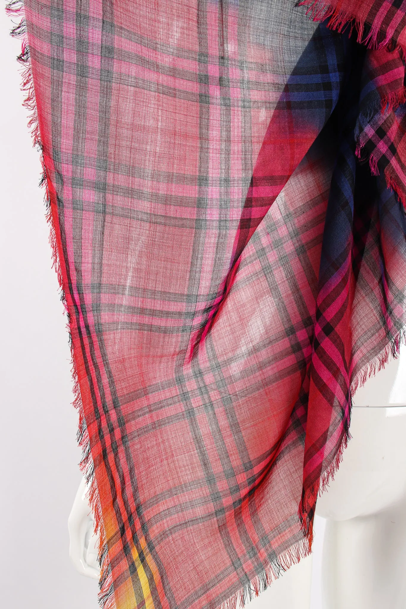 Rainbow Tie Dye Plaid Scarf