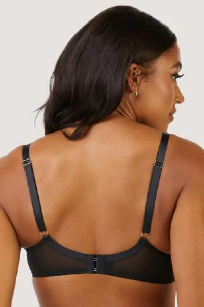 Ramona Black Strap Detail Illusion Mesh Bra -