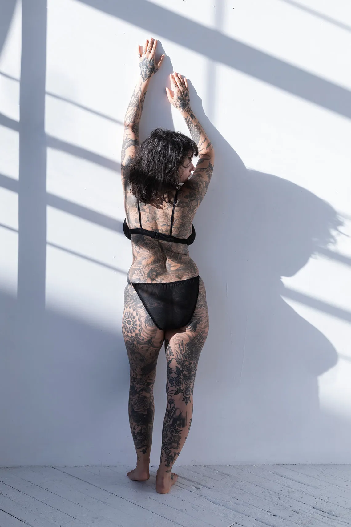 READY TO SHIP Demeanor Panty in Sheer Recycled Mesh SIZE XL