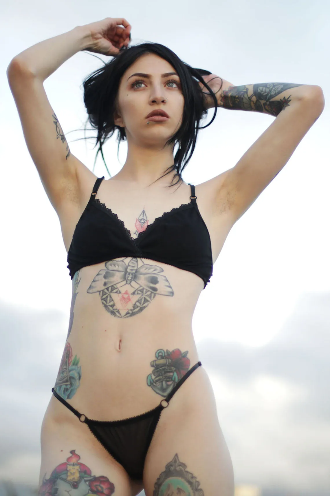 READY TO SHIP Demeanor Panty in Sheer Recycled Mesh SIZE XL