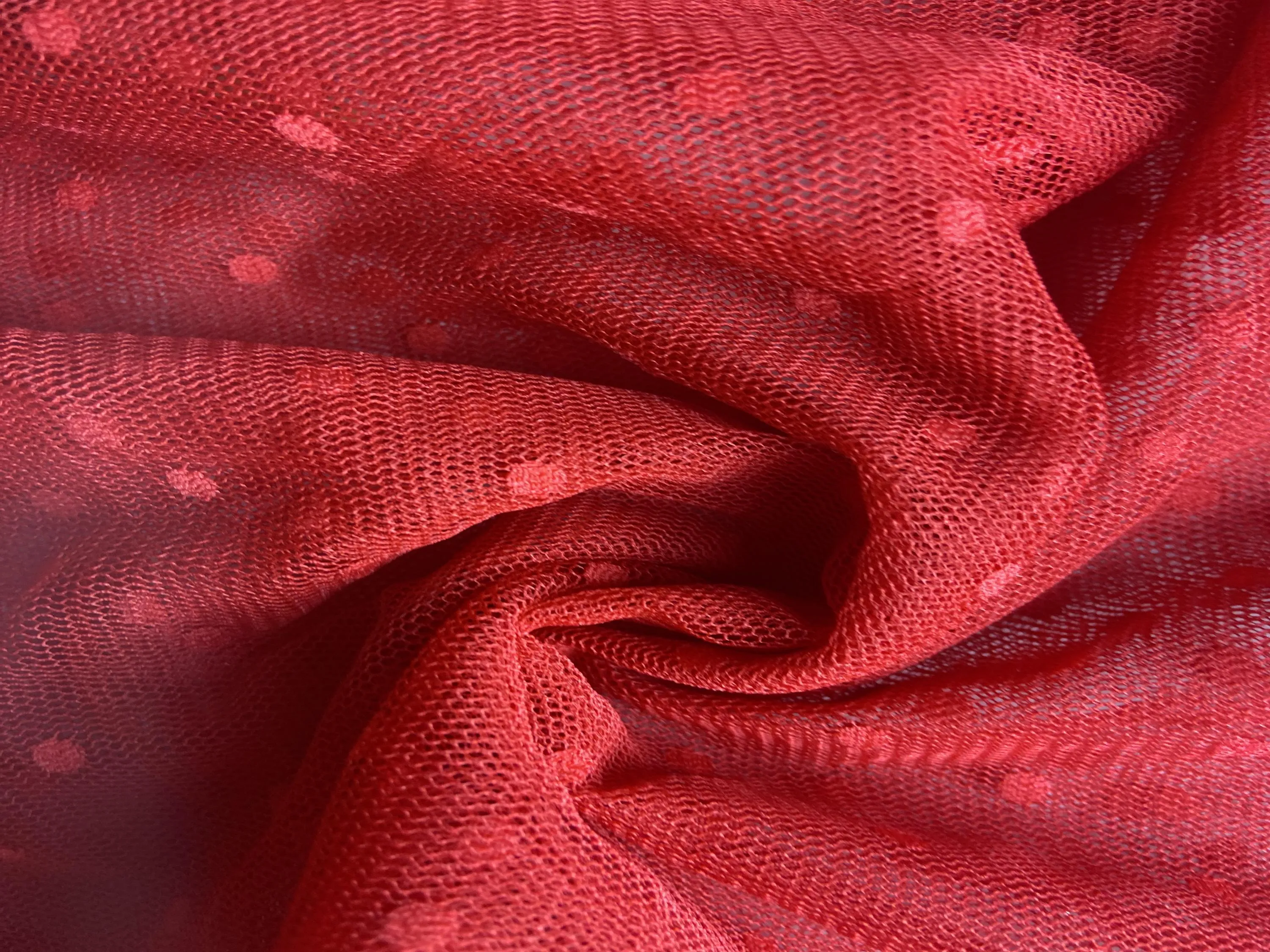 Red Polka Dot Mesh