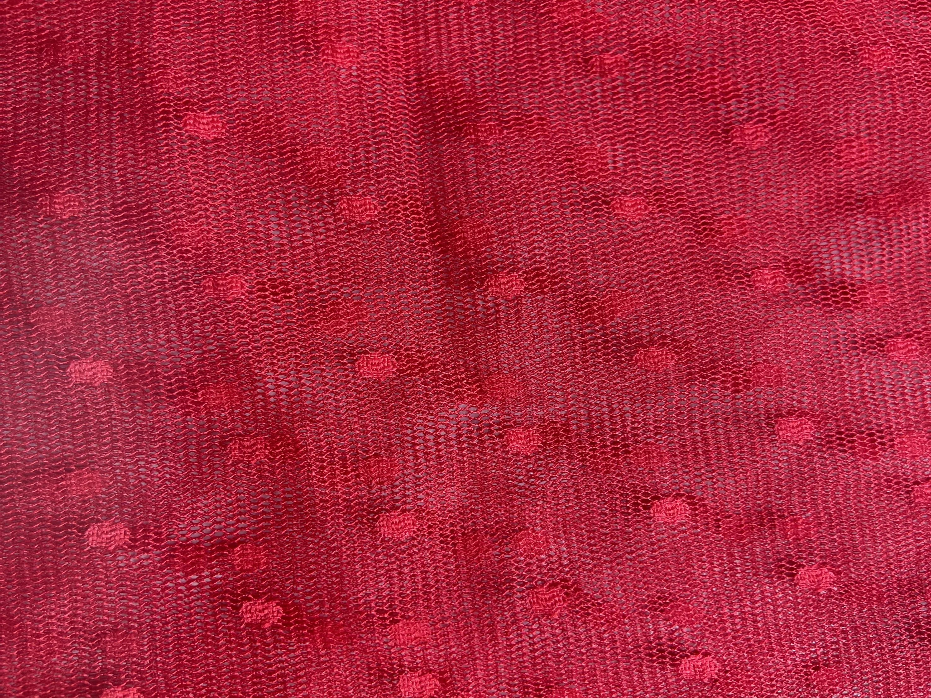 Red Polka Dot Mesh