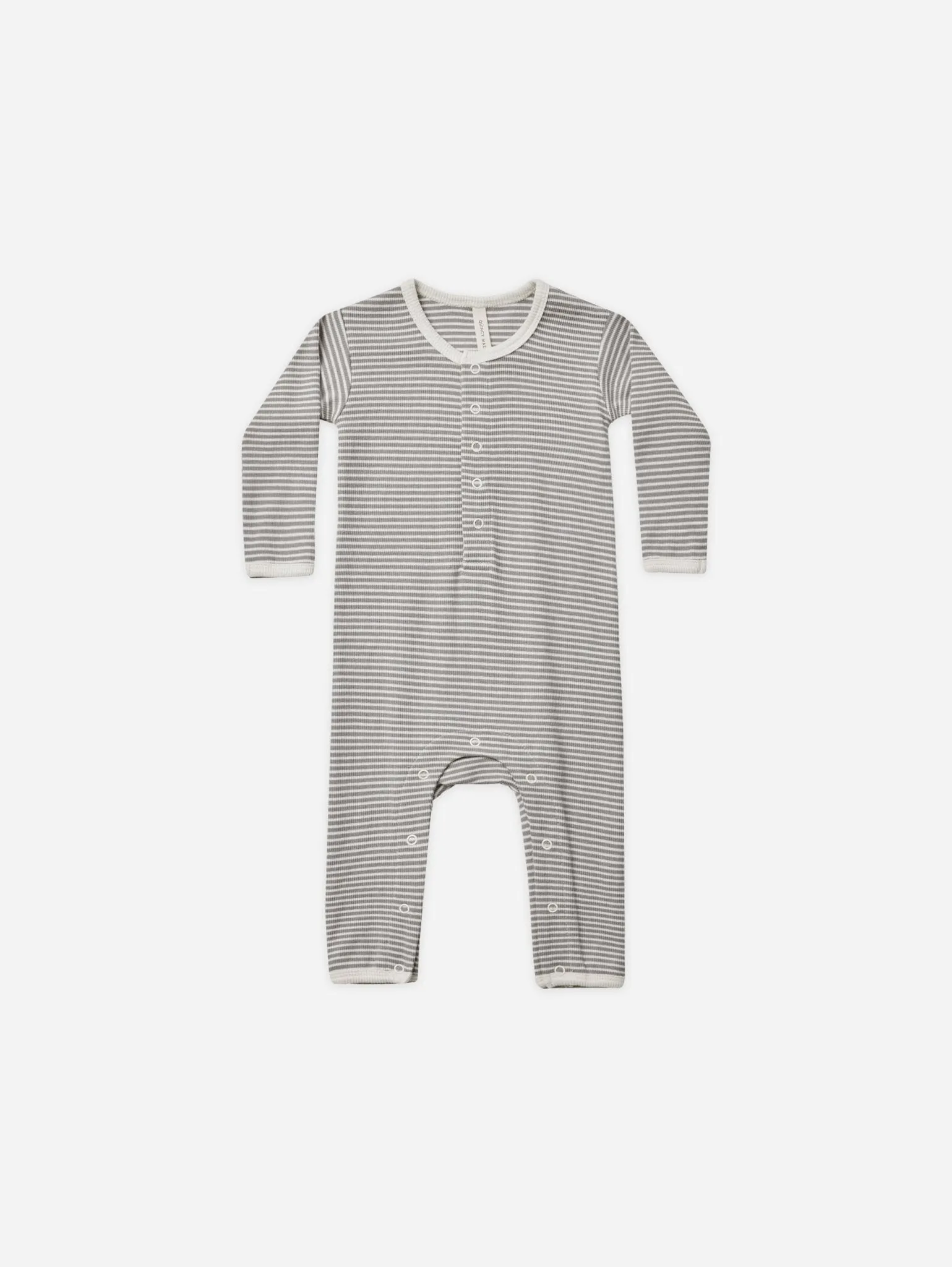 Ribbed Baby Jumpsuit || Lagoon Micro Stripe
