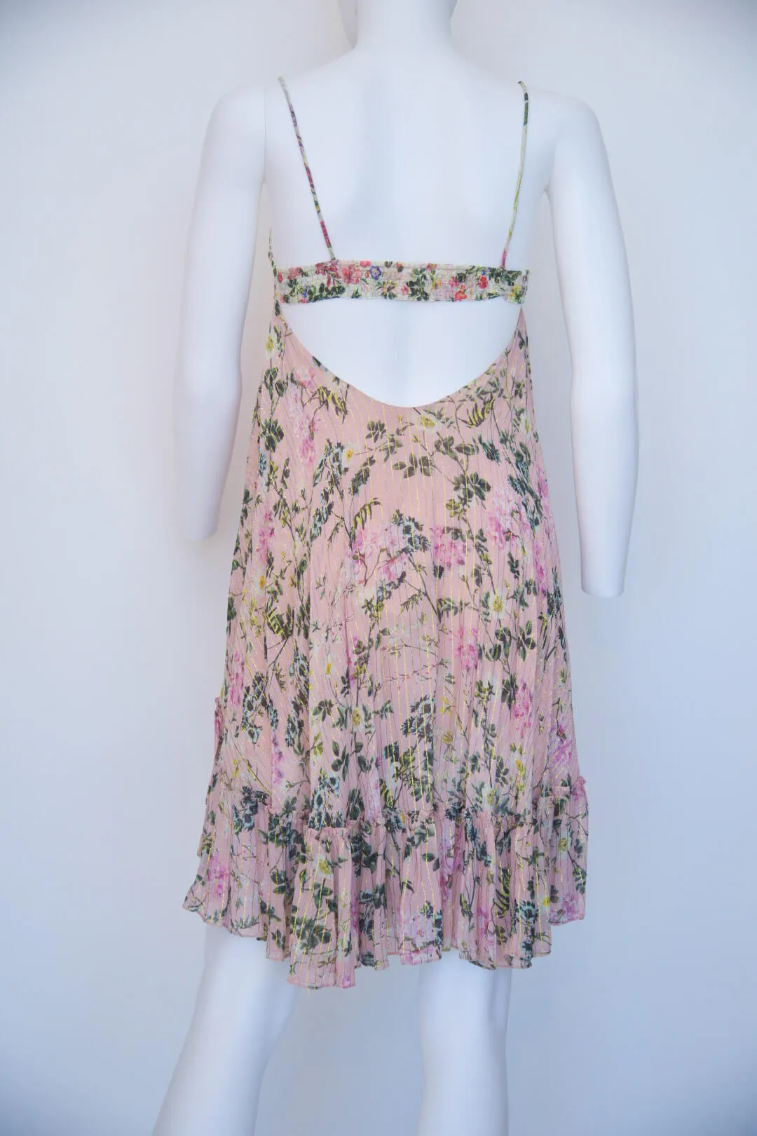Roccoco Spaghetti Strap Crepe Dress