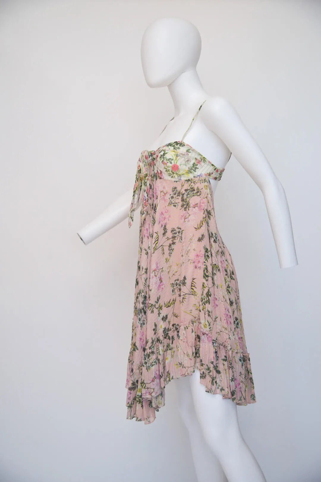 Roccoco Spaghetti Strap Crepe Dress