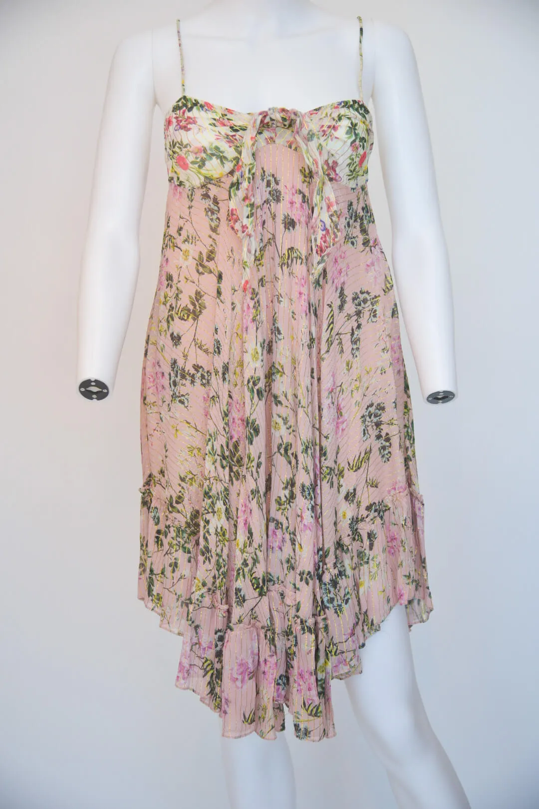 Roccoco Spaghetti Strap Crepe Dress