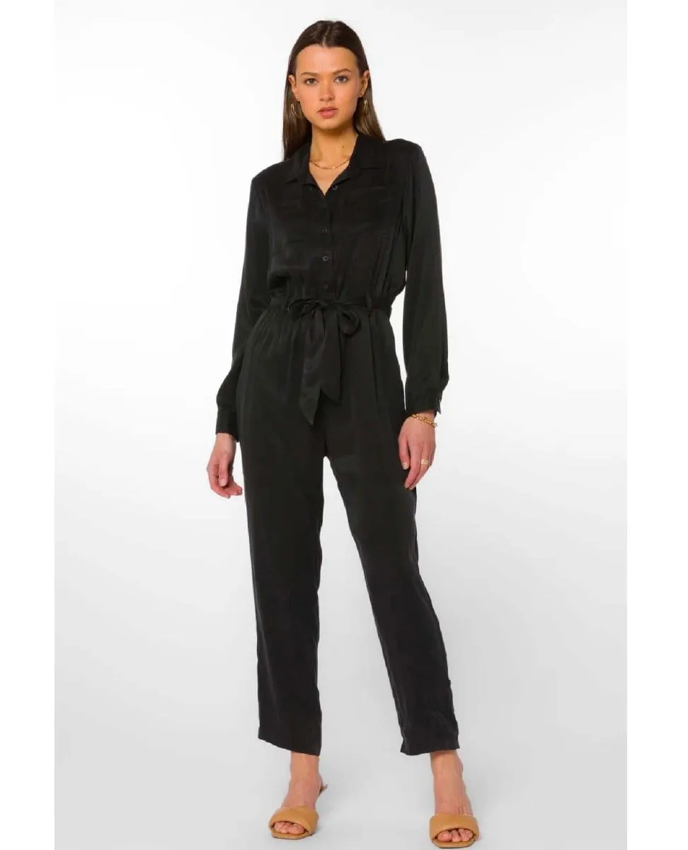 Rory Long Sleeve Jumpsuit Black