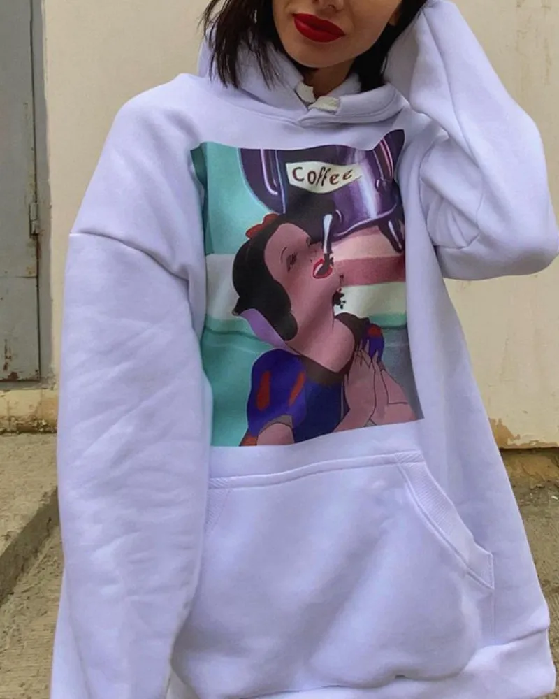 Round Neck Floral Printed Hoodies Sweatshirts Shirts Blouses