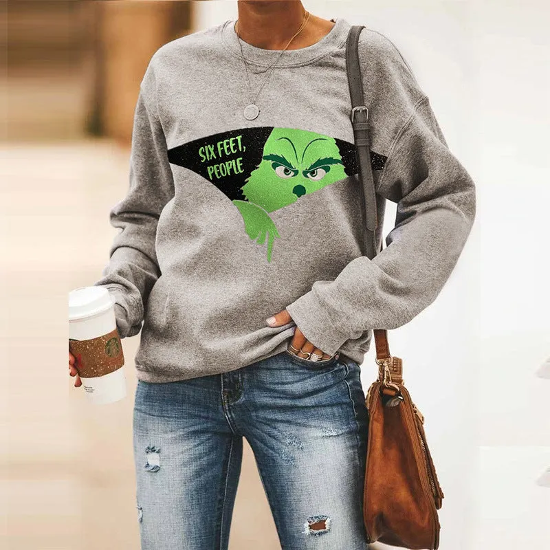 Round Neck Floral Printed T-Shirts Blouses Sweatshirts