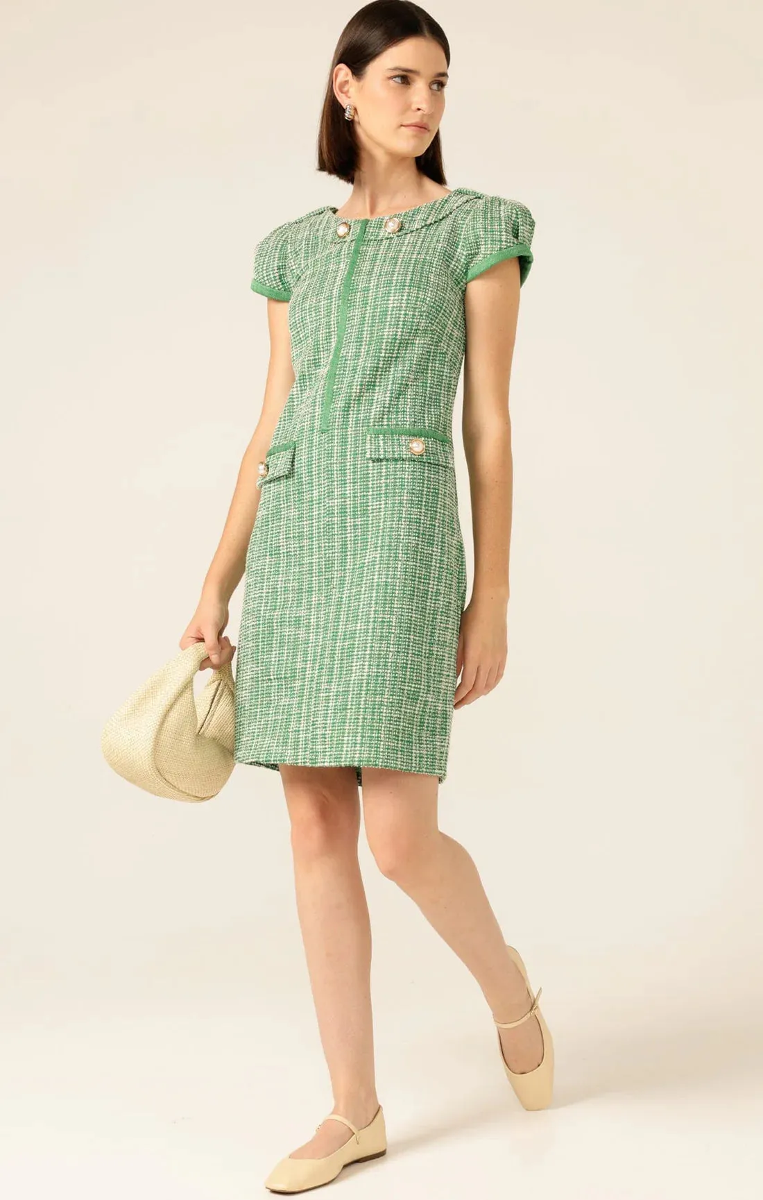 Sacha Drake - Dewdrop Lane Shift Dress - Green  Ivory Tweed