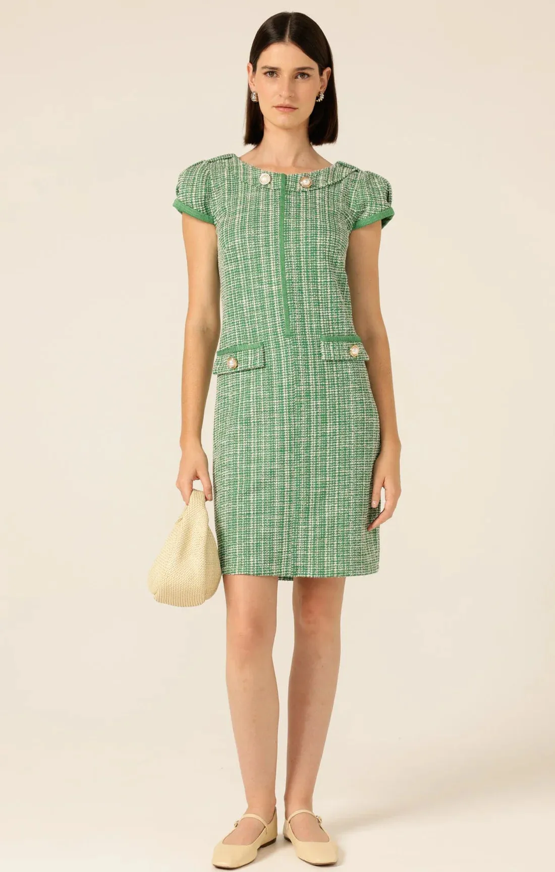 Sacha Drake - Dewdrop Lane Shift Dress - Green  Ivory Tweed