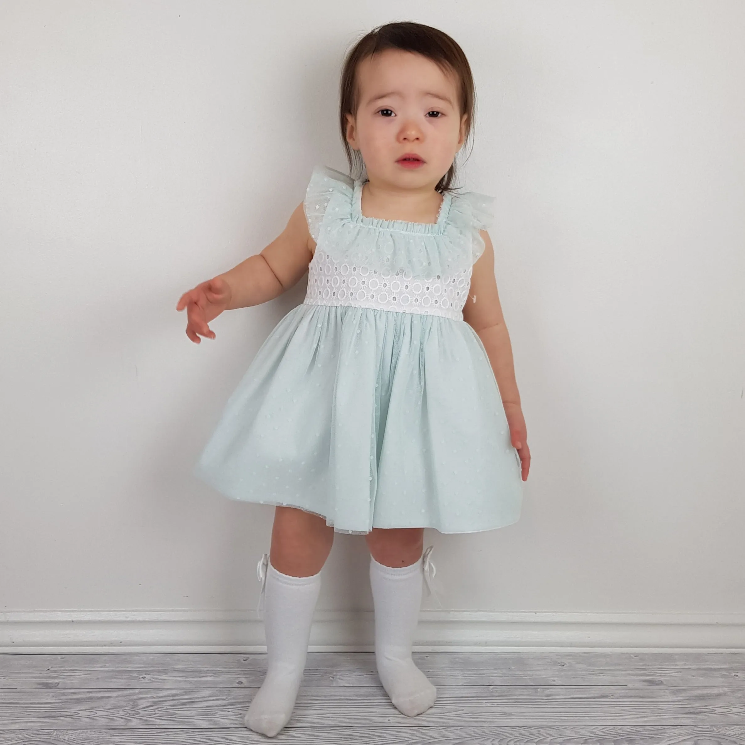 *SALE* Ceyber Baby Girls Mint Lace Dress 3M