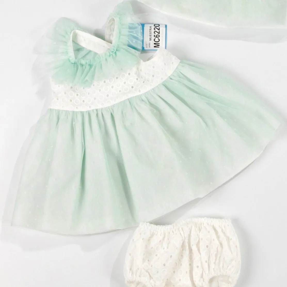 *SALE* Ceyber Baby Girls Mint Lace Dress 3M