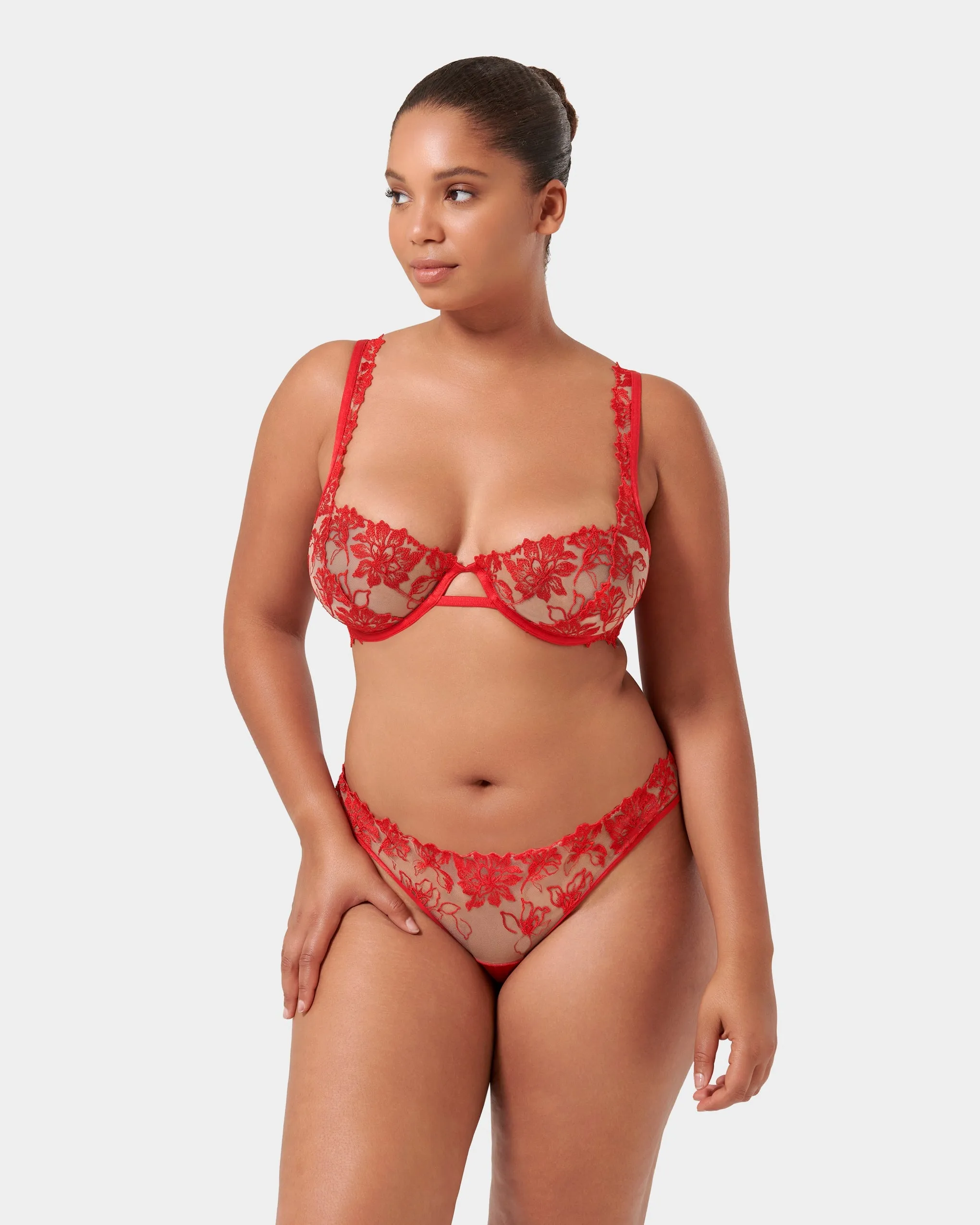 Samara Panties Red/Sheer