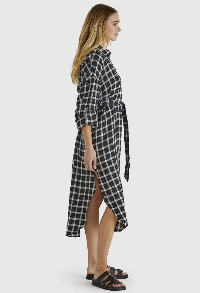 Sass Clothing - Beau Shirt Dress - Black Check