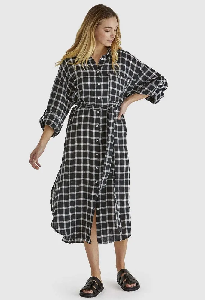 Sass Clothing - Beau Shirt Dress - Black Check